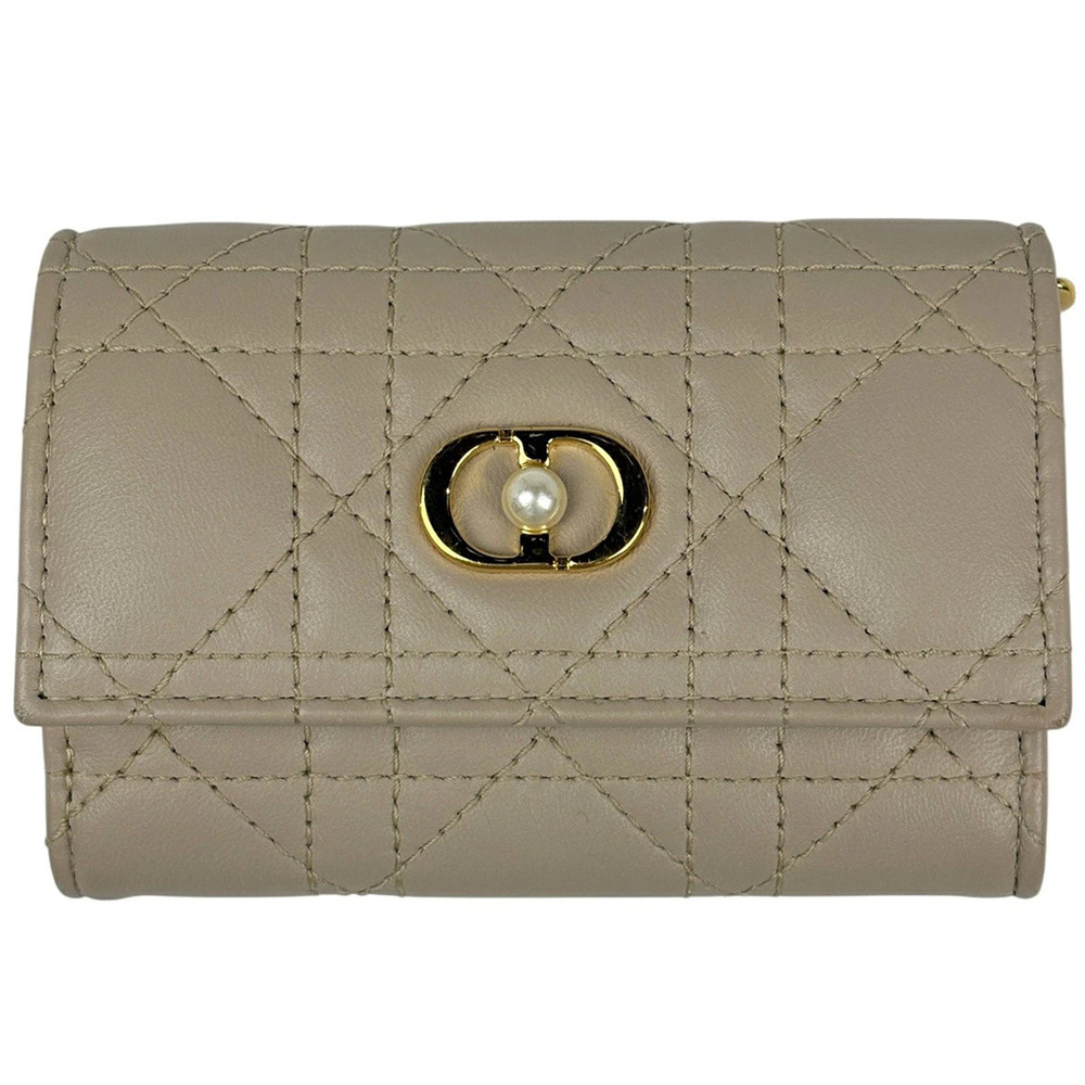 Christian Dior Glycine Wallet Jolie Cannage Leather Beige Cream